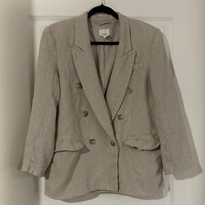 H&M Beige Double-Breasted Blazer